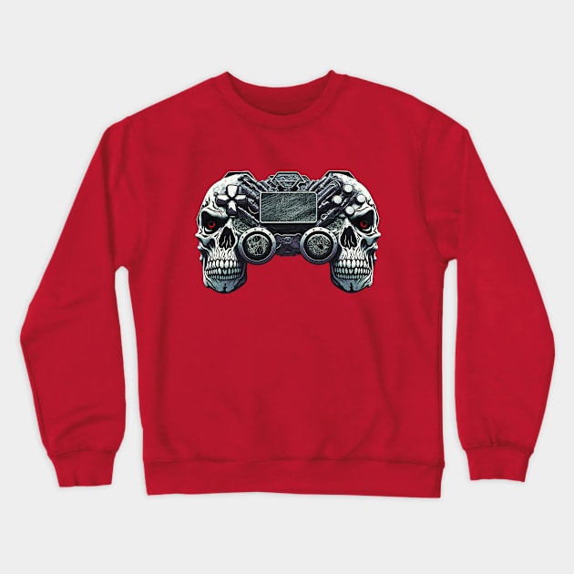 Skull Game Controller Crewneck Sweatshirt by AnAzArt